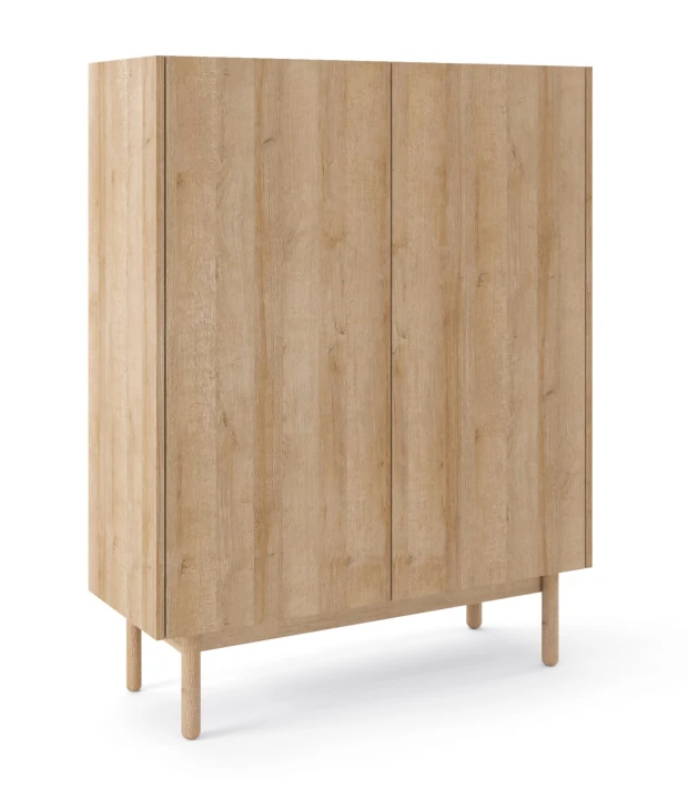 Komoda wysoka BOHO KB-297 dąb riviera marmur bianco – stylowa komoda do salonu i sypialni