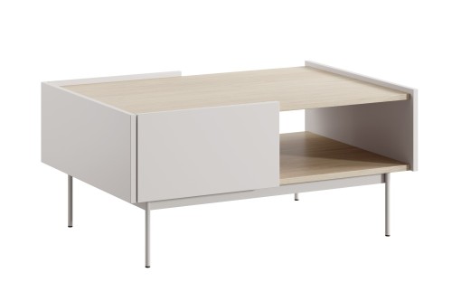 Stolik kawowy COLOR KB-97 kaszmirowy dąb linea – nowoczesna ława do salonu z szufladami