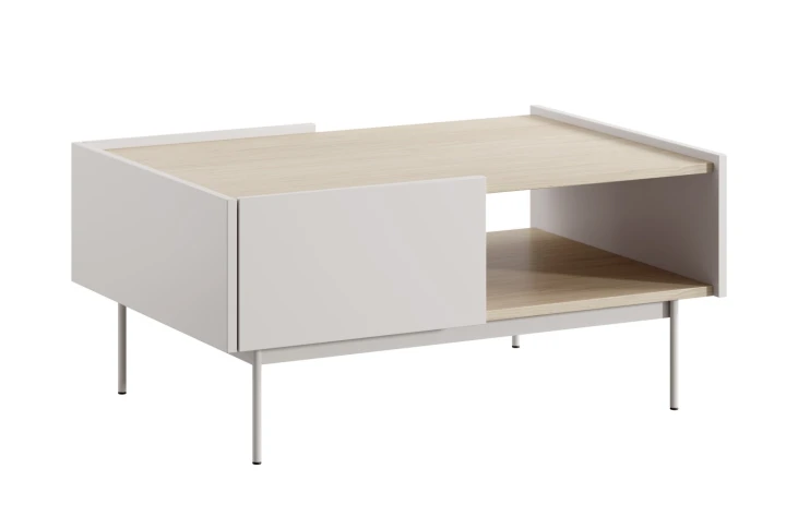 Stolik kawowy COLOR KB-97 kaszmirowy dąb linea – nowoczesna ława do salonu z szufladami