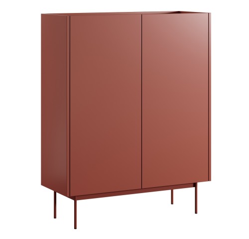 Komoda wysoka COLOR KB-97 ceramiczny czerwony dąb linea – designerska komoda do salonu