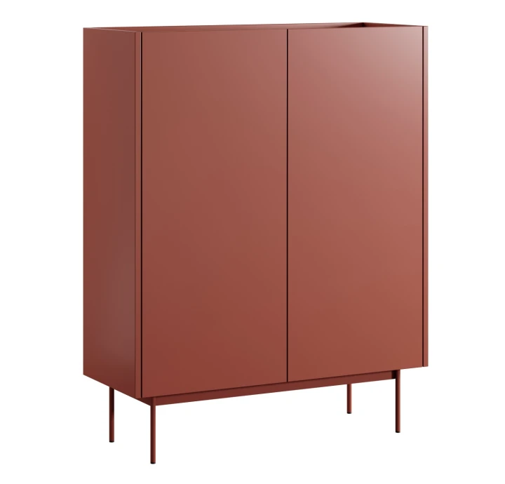 Komoda wysoka COLOR KB-97 ceramiczny czerwony dąb linea – designerska komoda do salonu