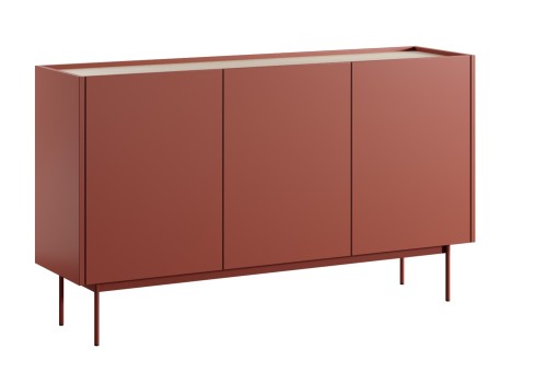 Komoda szeroka COLOR KB-144/83 ceramiczny czerwony dąb linea – nowoczesna komoda do salonu
