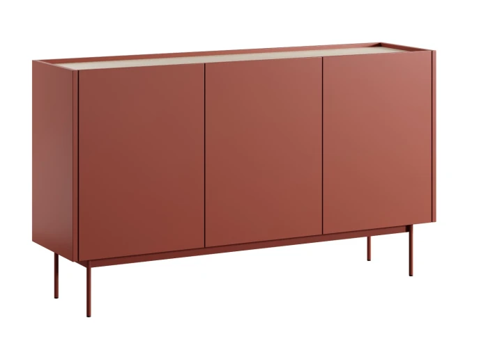 Komoda szeroka COLOR KB-144/83 ceramiczny czerwony dąb linea – nowoczesna komoda do salonu