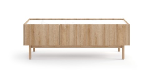 Komoda RTV BOHO 144 dąb riviera marmur bianco – stylowa szafka pod telewizor do salonu
