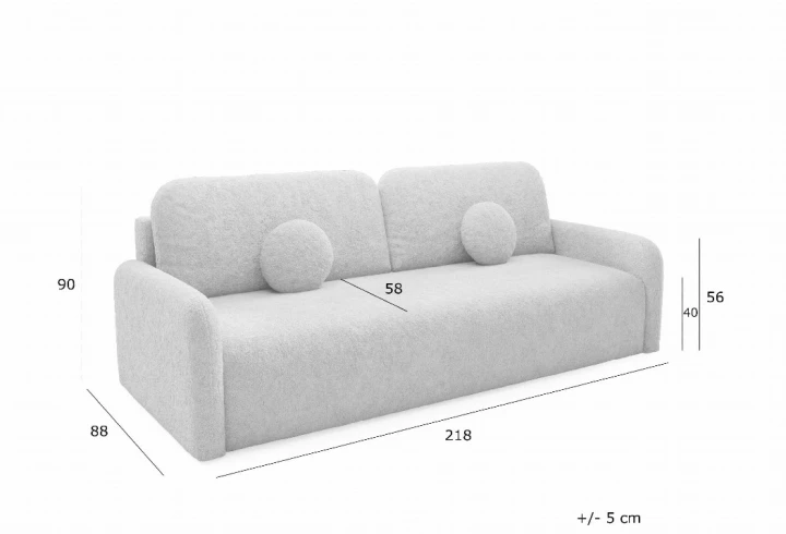 Kanapa RAVEN z funkcją spania – nowoczesna sofa rozkładana do salonu 194x140 cm